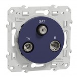 Schneider - Odace - prise TV/FM/SAT - 1 entrée -  cobalt - Réf : S550461