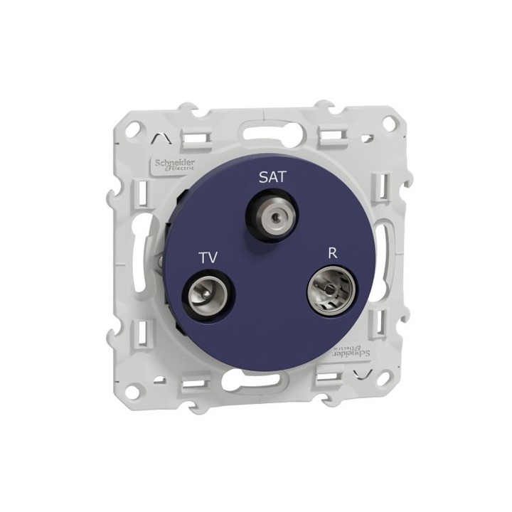 Schneider - Odace - prise TV/FM/SAT - 1 entrée -  cobalt - Réf : S550461