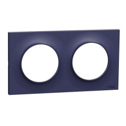 Schneider - Odace Styl -  plaque - cobalt - 2 postes horiz./vert. entraxe 71mm - Réf : S550704
