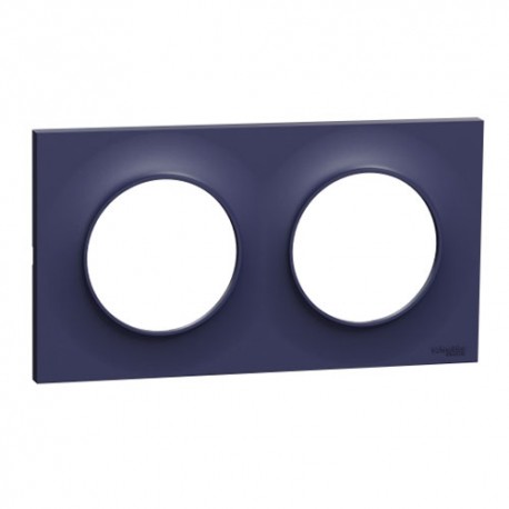 Schneider - Odace Styl -  plaque - cobalt - 2 postes horiz./vert. entraxe 71mm - Réf : S550704