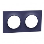 Schneider - Odace Styl -  plaque - cobalt - 2 postes horiz./vert. entraxe 71mm - Réf : S550704