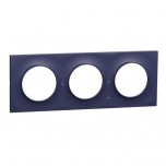 Schneider - Odace Styl -  plaque - cobalt - 3 postes horiz./vert. entraxe 71mm - Réf : S550706