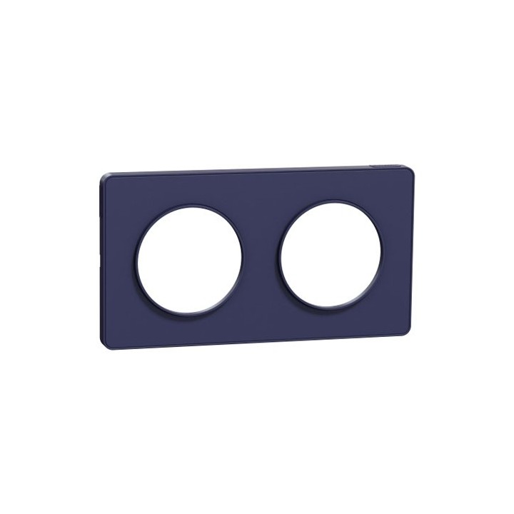 Schneider - Odace Touch - plaque - cobalt 2 postes horiz. ou vert. entraxe 71mm - Réf : S550804