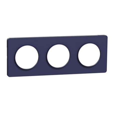 Schneider - Odace Touch - plaque - cobalt 3 postes horiz. ou vert. entraxe 71mm - Réf : S550806