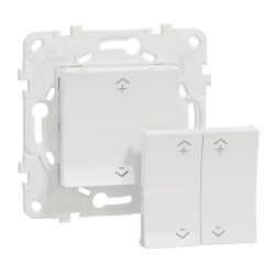 Schneider - Wiser Unica - interrupteur centralisé sans fil 2 ou 4 BP - Blanc antibactérien - Réf : NU557120W