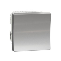 Schneider - Wiser Unica - bouton poussoir - 10A - zigbee - alu - méca seul - Réf : NU353730W