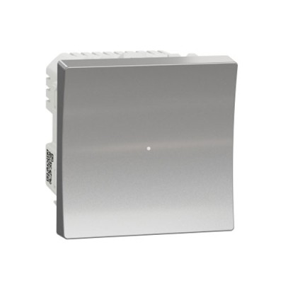 Schneider - Wiser Unica - bouton poussoir - 10A - zigbee - alu - méca seul - Réf : NU353730W