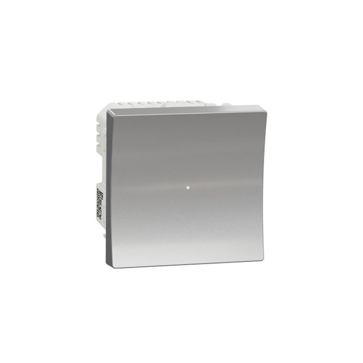 Schneider - Wiser Unica - bouton poussoir - 10A - zigbee - alu - méca seul - Réf : NU353730W