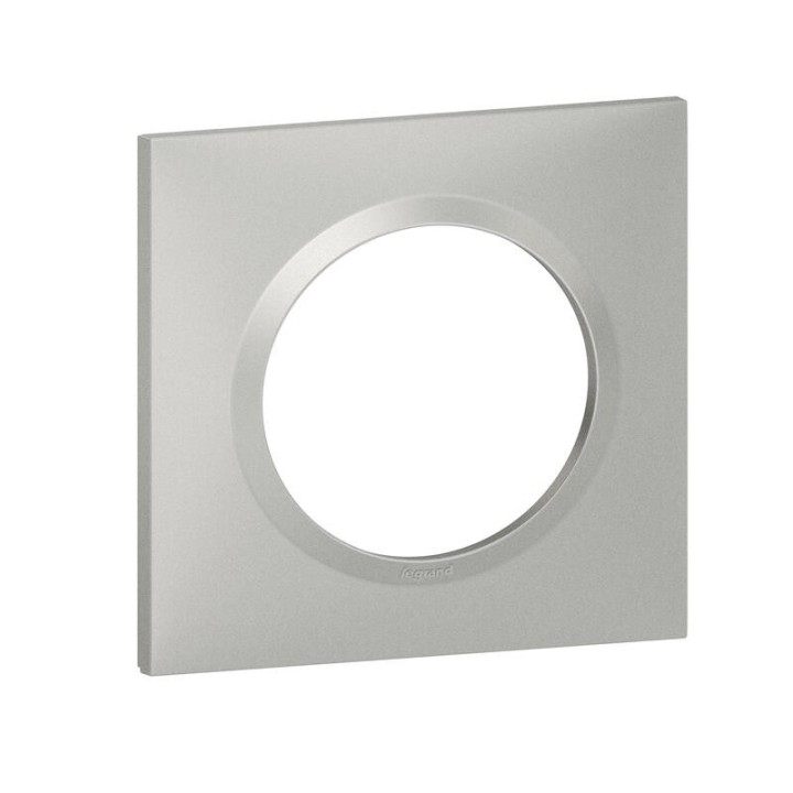Legrand - Plaque carrée dooxie 1 poste finition effet aluminium - Réf : 600851