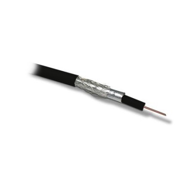 Câble coaxial noir pour antenne TV pour installation en extérieur - au mètre - Réf : CPE-17PATC-noir