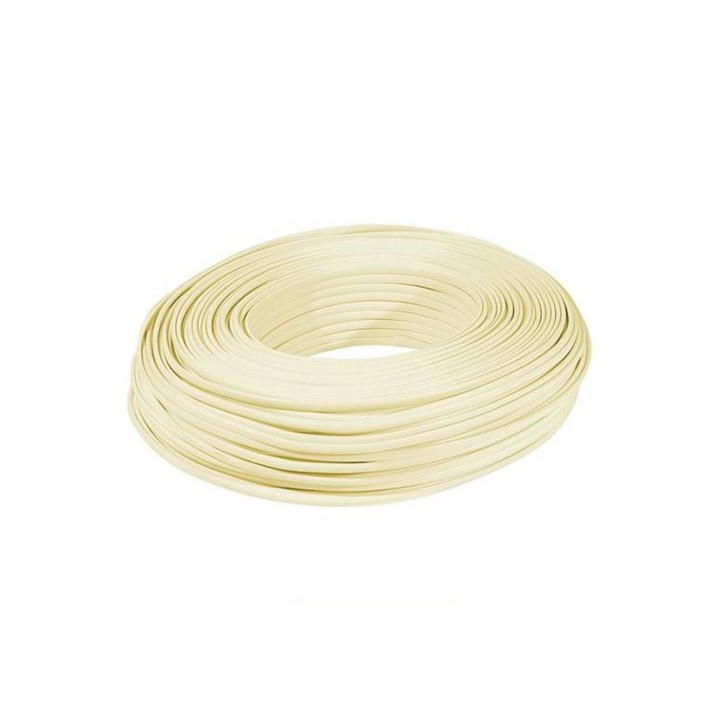 Fil H07 V-U (Rigide) 1,5 mm² - Couronne 100 m - Ivoire - Réf : 1015