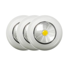 Krisane - Pack de 3 spot LED Autocollants à piles - 4000K - Réf : KRI20344P