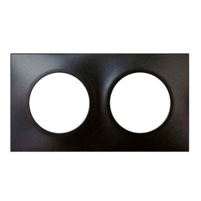 Eur'ohm Square - Plaque double anthracite - Réf : 60397