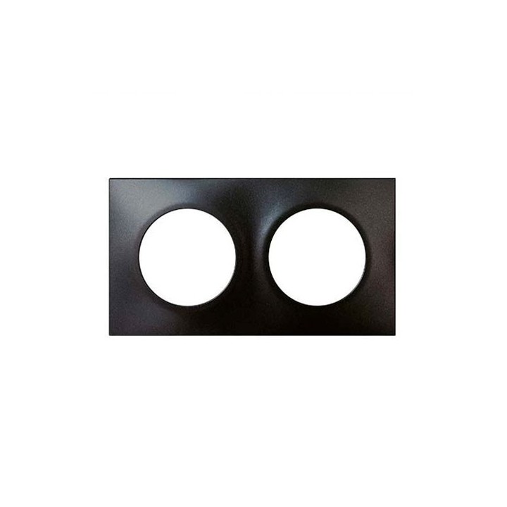 Eur'ohm Square - Plaque double anthracite - Réf : 60397