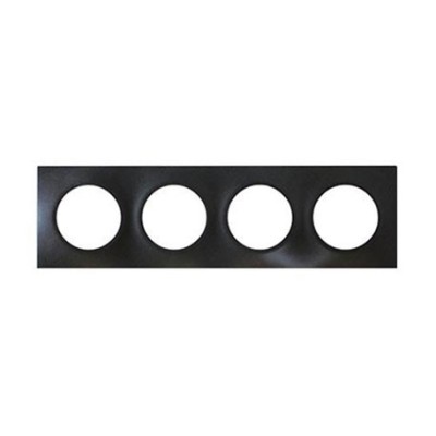 Eur'ohm Square - Plaque quadruple anthracite - Réf : 60399