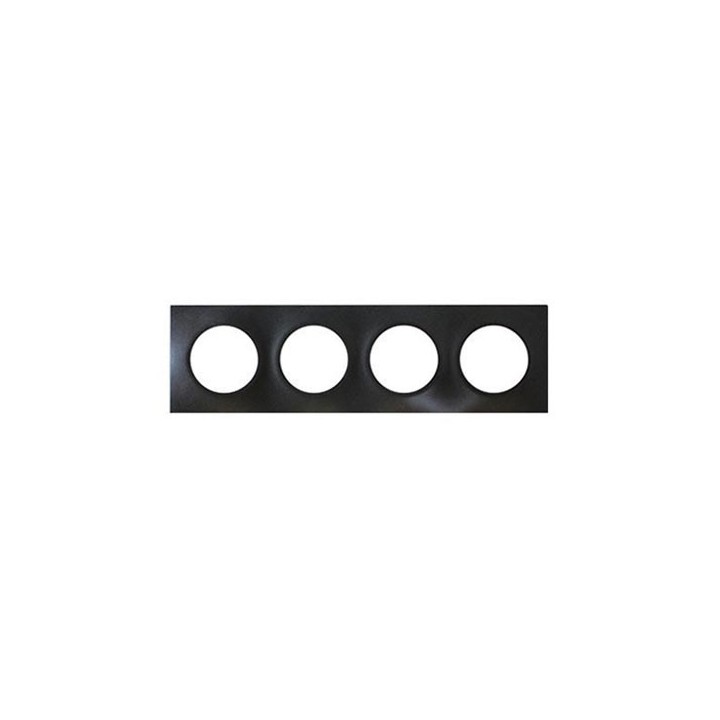 Eur'ohm Square - Plaque quadruple anthracite - Réf : 60399