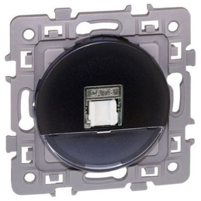 Eur'ohm Square - Prise RJ45 grade 1 catégorie 6 UTP anthracite - Réf : 60371
