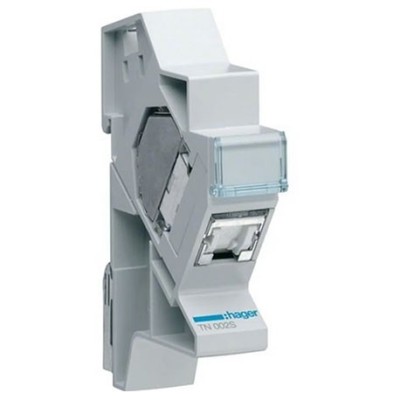 Hager - Connecteur RJ45 cat.6 STP + support - Réf : TN002S