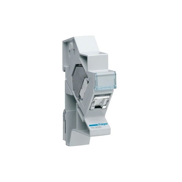 Hager - Connecteur RJ45 cat.6 STP + support - Réf : TN002S