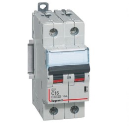 Legrand - Disjoncteur DX³6000 10kA - vis/vis - 2P 230V~ à 400V~ - 16A - courbe C - 2 modules - Réf : 407784