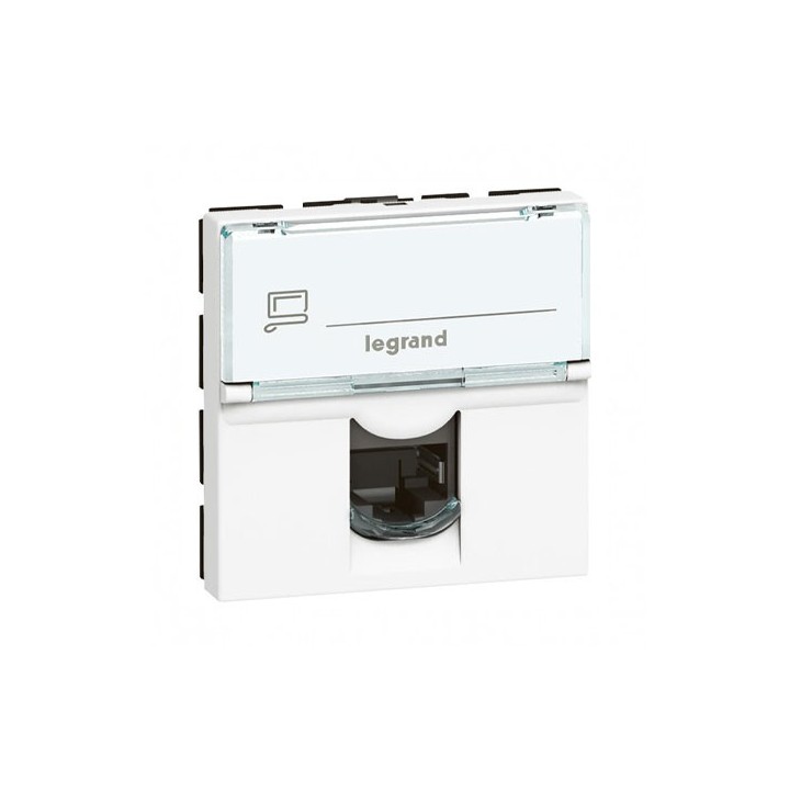 Legrand Mosaic - Prise RJ45 - Catégorie 6 - FTP -  2 modules - blanc - LCS Réf : 076565