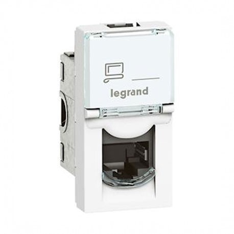 Legrand Mosaic - Prise RJ45 - Catégorie 6 - FTP - 1 module - blanc