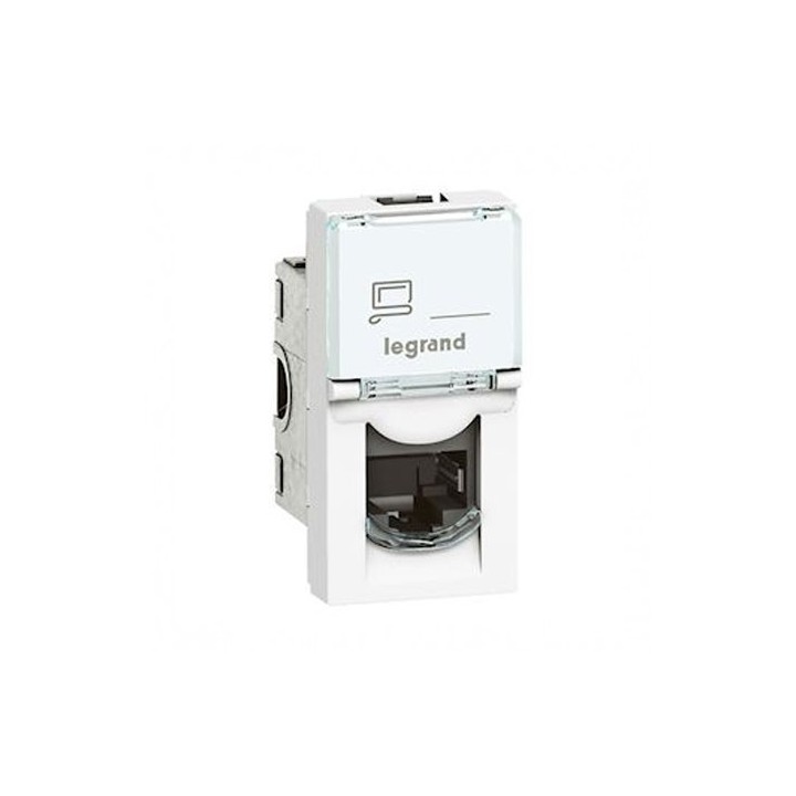 Legrand Mosaic - Prise RJ45 - Catégorie 6 - FTP - 1 module - blanc - LCS - Réf : 076562