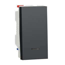 Schneider - Unica - Va-et-vient lum témoin - 10A - connex rapide - 1 mod - Anthr - méca seul - Réf : NU310354S