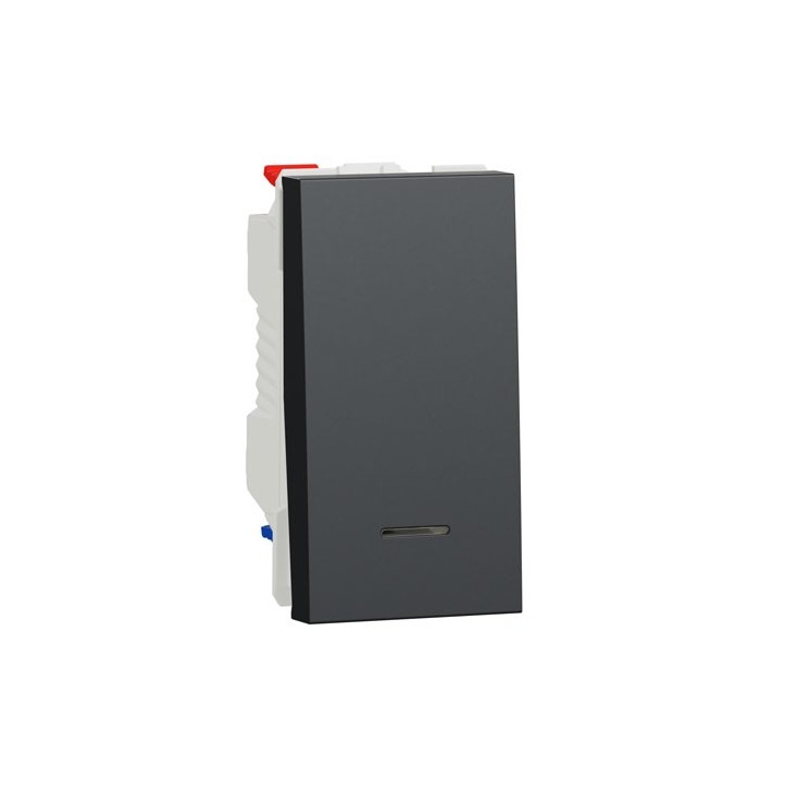 Schneider - Unica - Va-et-vient lum témoin - 10A - connex rapide - 1 mod - Anthr - méca seul - Réf : NU310354S