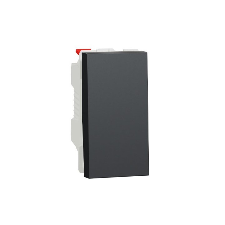 Schneider - Unica - Bouton-poussoir NO - 10A - connex rapide - 1 mod - Anth - méca seul - Réf : NU310654