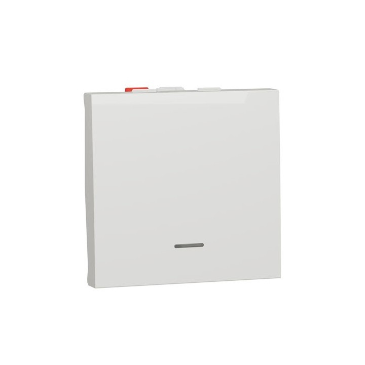 Schneider - Unica - Va-et-vient lum témoin - 10A - connex rapide - 2 mod - Blanc - méca seul - Réf : NU320318S