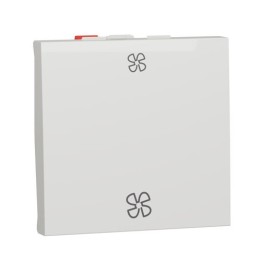 Schneider - Unica - Commande VMC 2 vitesses - 10A - 2 modules - Blanc antimi - méca seul - Réf : NU320320VMC
