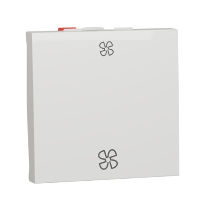 Schneider - Unica - Commande VMC 2 vitesses - 10A - 2 modules - Blanc antimi - méca seul - Réf : NU320320VMC