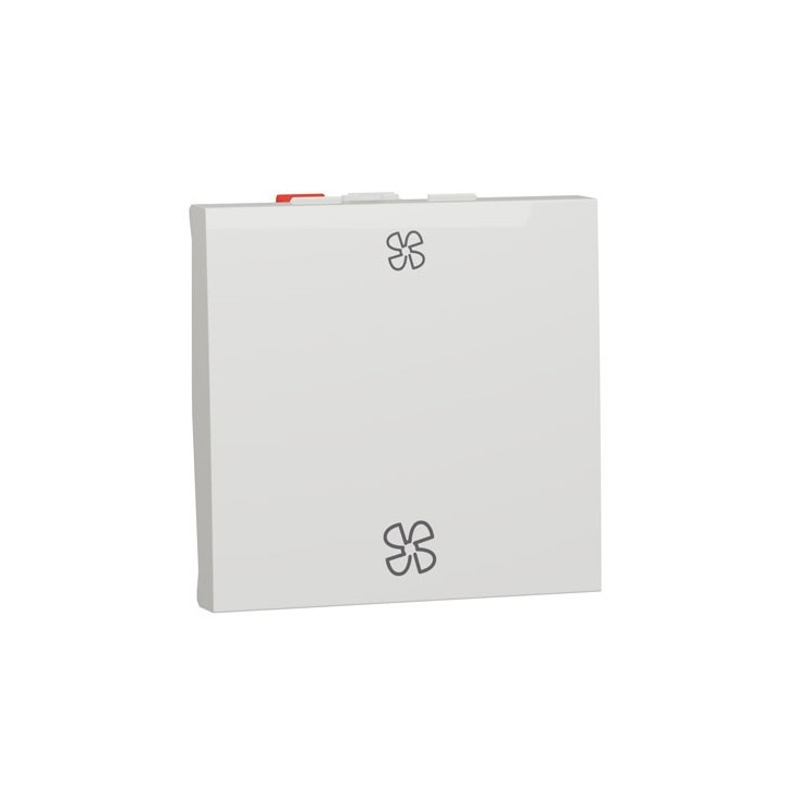 Schneider - Unica - Commande VMC 2 vitesses - 10A - 2 modules - Blanc antimi - méca seul - Réf : NU320320VMC