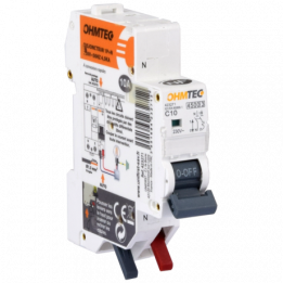 Ohmtec - Disjoncteur automatique - 1P+N - 10A - 4,5kA - Courbe C - Réf : 423271
