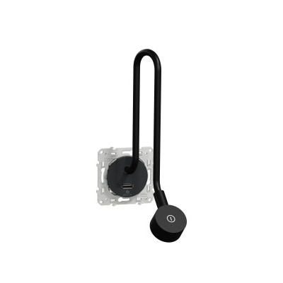 Schneider Odace - liseuse - avec prise USB-A - 2,1A - anthracite - Réf : S540002