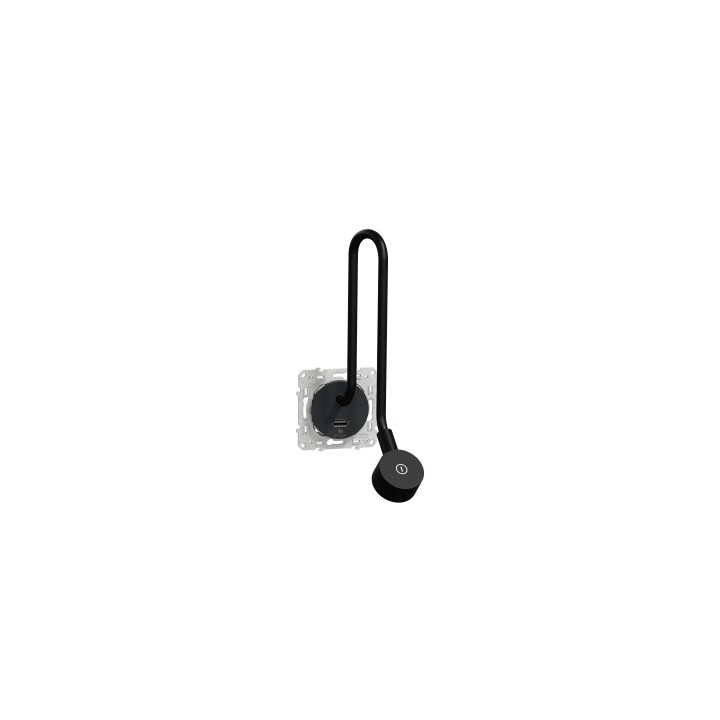 Schneider Odace - liseuse - avec prise USB-A - 2,1A - anthracite - Réf : S540002
