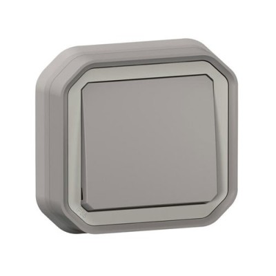 Legrand - Interrupteur ou va-et-vient étanche Plexo 10AX 250V IP55 IK08 complet encastré - gris - Réf : 069811L