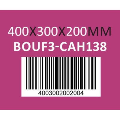 Caisse carton 400 x 300 x 200mm - Réf : BOUF3-CAH138