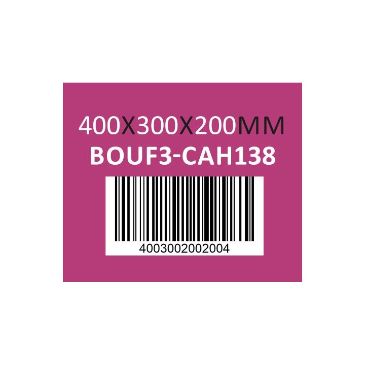 Caisse carton 400 x 300 x 200mm - Réf : BOUF3-CAH138