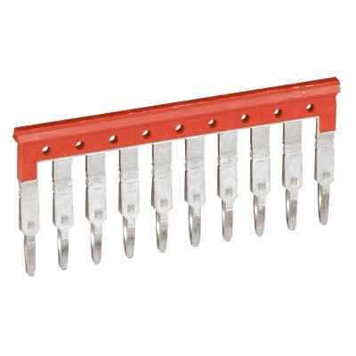 Legrand - Peigne pour 10 blocs de jonction à vis ou ressort Viking3 pas 5mm - rouge - Réf : 037501