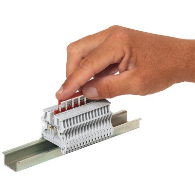 Legrand - Peigne pour 10 blocs de jonction à vis ou ressort Viking3 pas 5mm - rouge - Réf : 037501