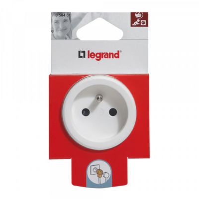 Legrand - Fiche double fonction 2P+T 16A 250V pour branchement de 2 appareils sur une même prise - Réf : 050461