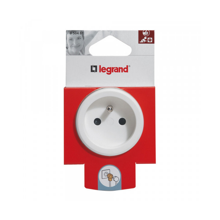 Legrand - Fiche double fonction 2P+T 16A 250V pour branchement de 2 appareils sur une même prise - Réf : 050461