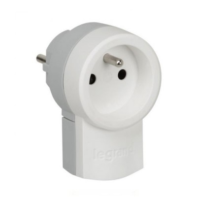 Legrand - Fiche double fonction 2P+T 16A 250V pour branchement de 2 appareils sur une même prise - Réf : 050461