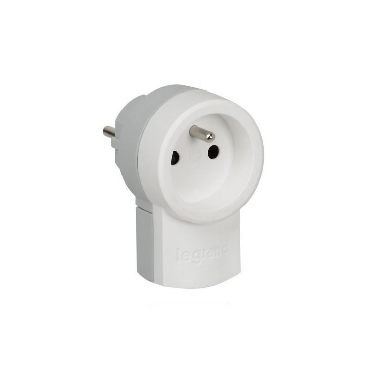 Legrand - Fiche double fonction 2P+T 16A 250V pour branchement de 2 appareils sur une même prise - Réf : 050461