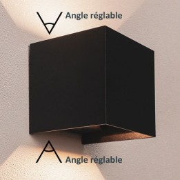 Krisane - Applique murale carrée LED - 2x 3W COB (LED non fournie) - IP54 - noir - réf : KRI30135