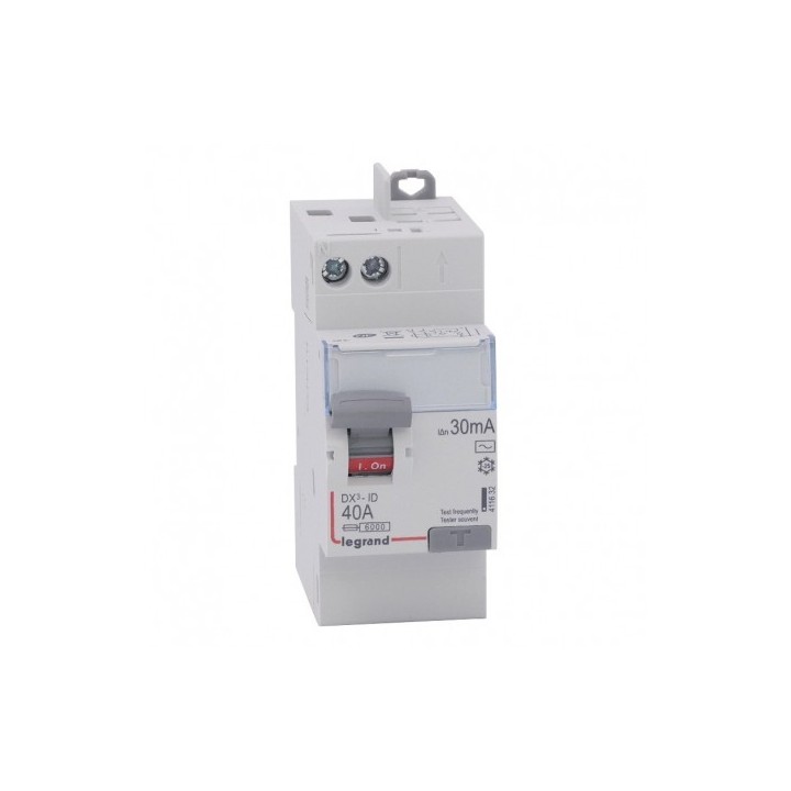 Legrand - Interrupteur differentiel bipolaire - type AC 30mA arrivée haut/départ haut 40 A - Réf : 092896