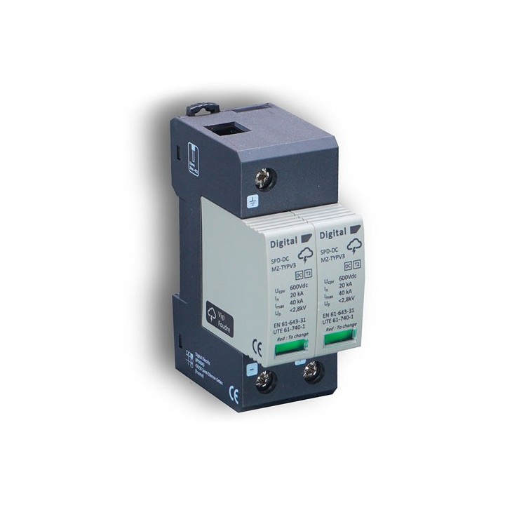 Digital Electric - Parafoudre 600Vdc/Imax40kA/Type II - Réf : 08402