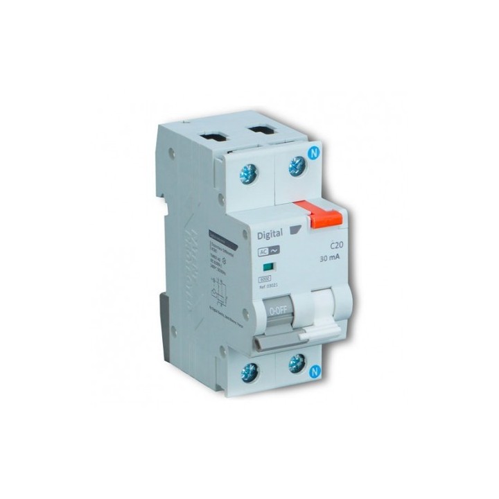 Digital Electric - Disjoncteur Différentiel 40A/30mA Type AC 6kA - Courbe C - Réf : 03041